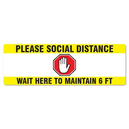 Signmission Social Distance Wait Here To Maintain 6 Ft Non-Slip Floor DecalMade in The USA, 3PK, R-16-3PK-99977 FD-R-16-3PK-99977